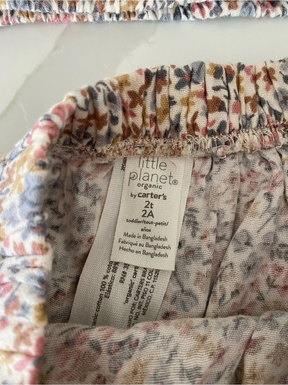 Little Planet by Carter's Girls 2T Floral 2pc Top & Skirt organic Cotton Set